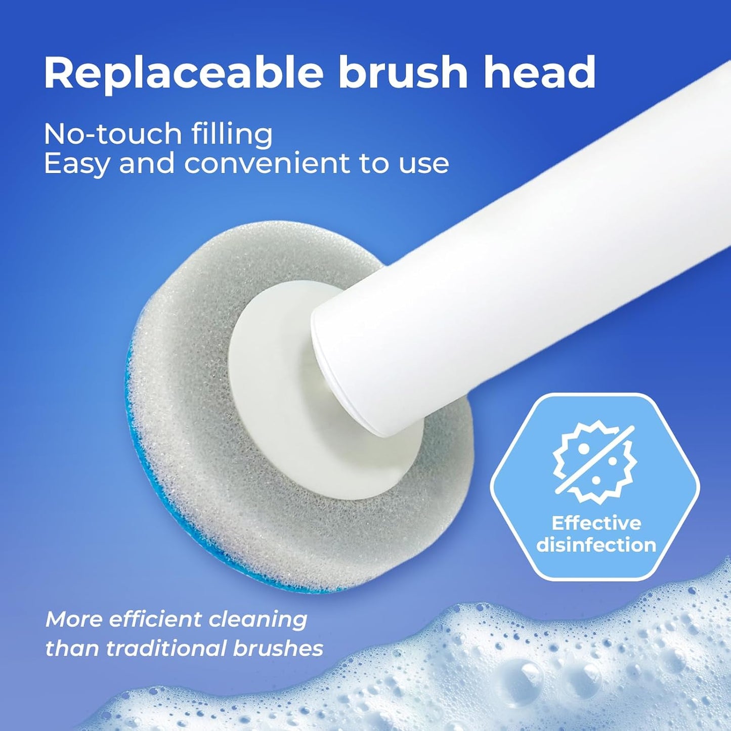 Disposable Toilet Brush&Holder with 18pcs Refills Pads, Toilet Cleaning Kit System,Toilet Bowl Cleaner Wand Holder and Set (24 Replacement Pads Refills)