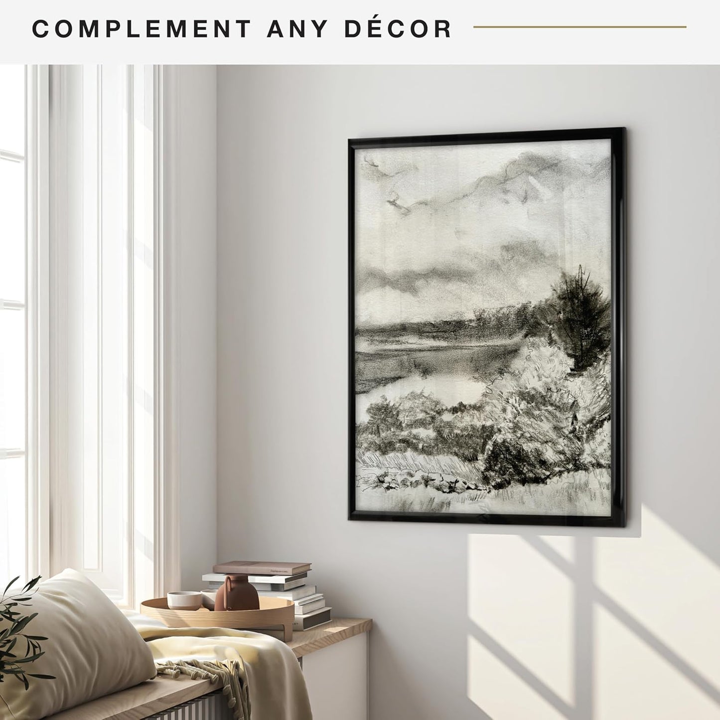 MCS Trendsetter 22x28 Poster Frame Black High-Gloss, Vertical & Horizontal Wall Hanging Large Picture Frame for Photos, Posters & Art Prints (1-Pack)