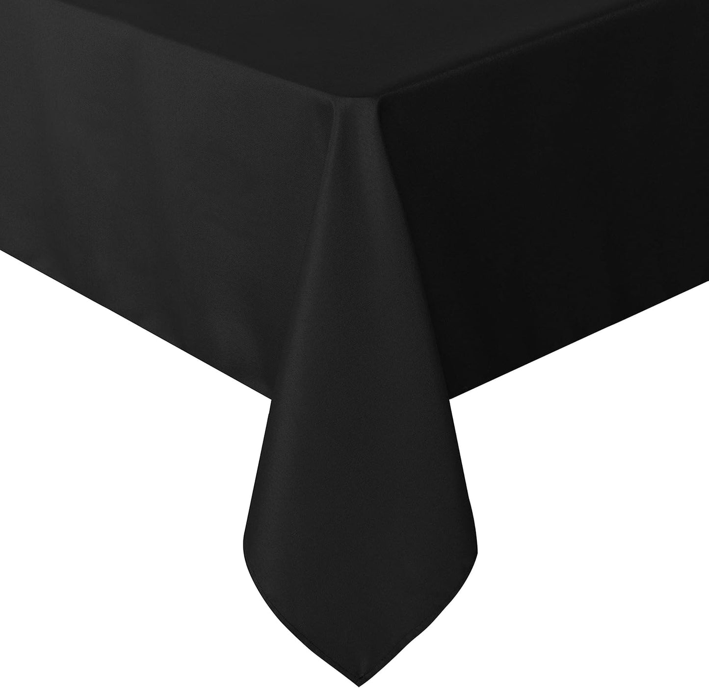 sancua Rectangle Tablecloth - 70 x 120 Inch - Stain and Wrinkle Resistant Washable Polyester Table Cloth, Decorative Fabric Table Cover for Dining Tables, Buffet Parties and Camping, Black
