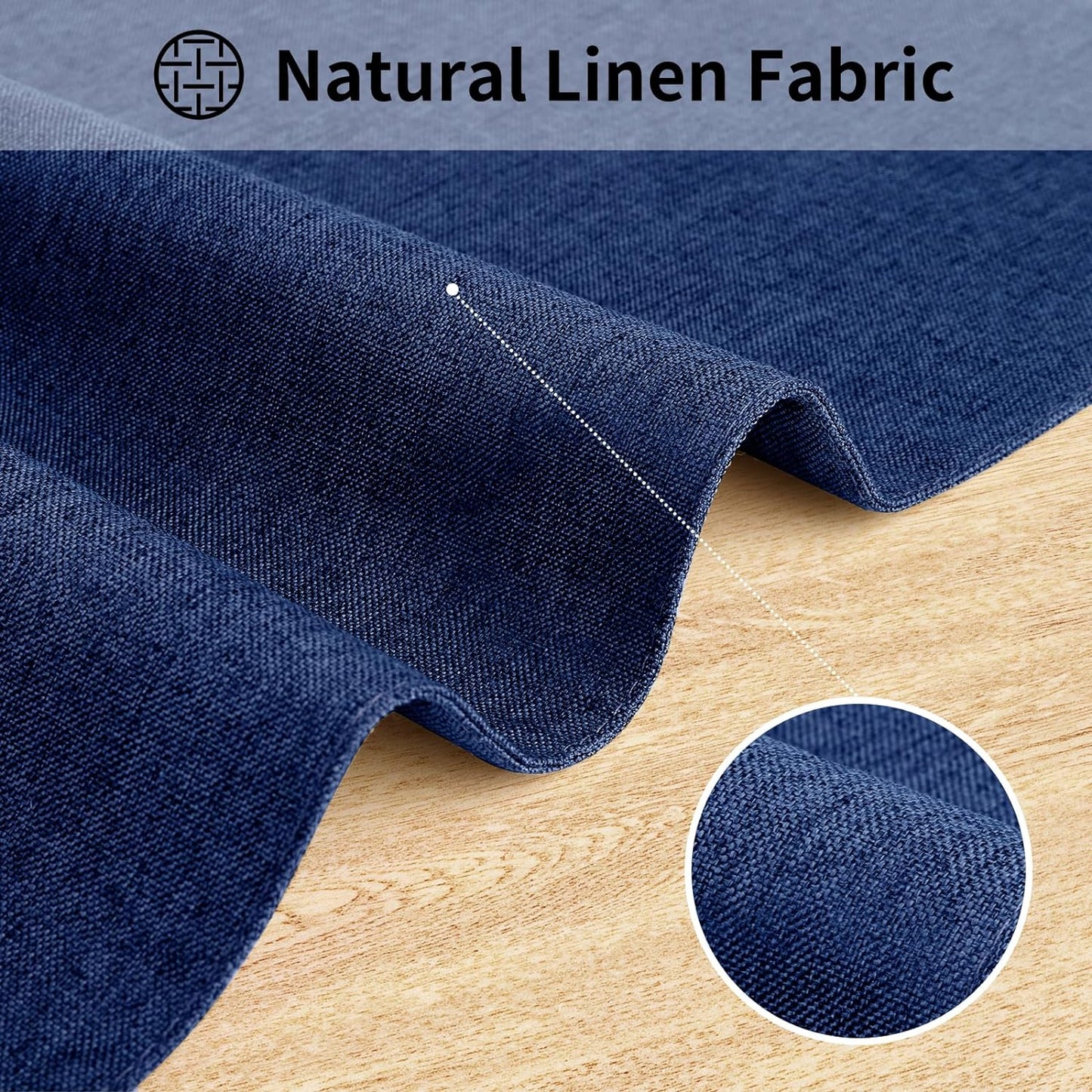 Cloth Placemats, Set of 4 Heat-Resistant Cotton Linen Blend Double Layered Machine Washable Place Mats, Wrinkle Free Thick Fabric Dining Table Mats for Indoors & Outdoors (Navy Blue, 4)