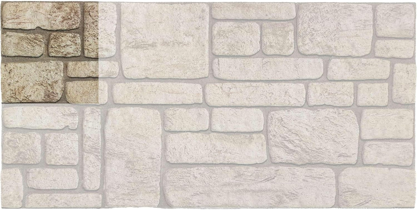 IZODEKOR 3D Brick Effect Wall Panels - Cladding, Stone Look, Styrofoam Panels for Living Room, Kitchen, Bathroom, Balcony, Bedroom, Back of Counter, and Teras | Ancient Traces (10" x 10" Sample)