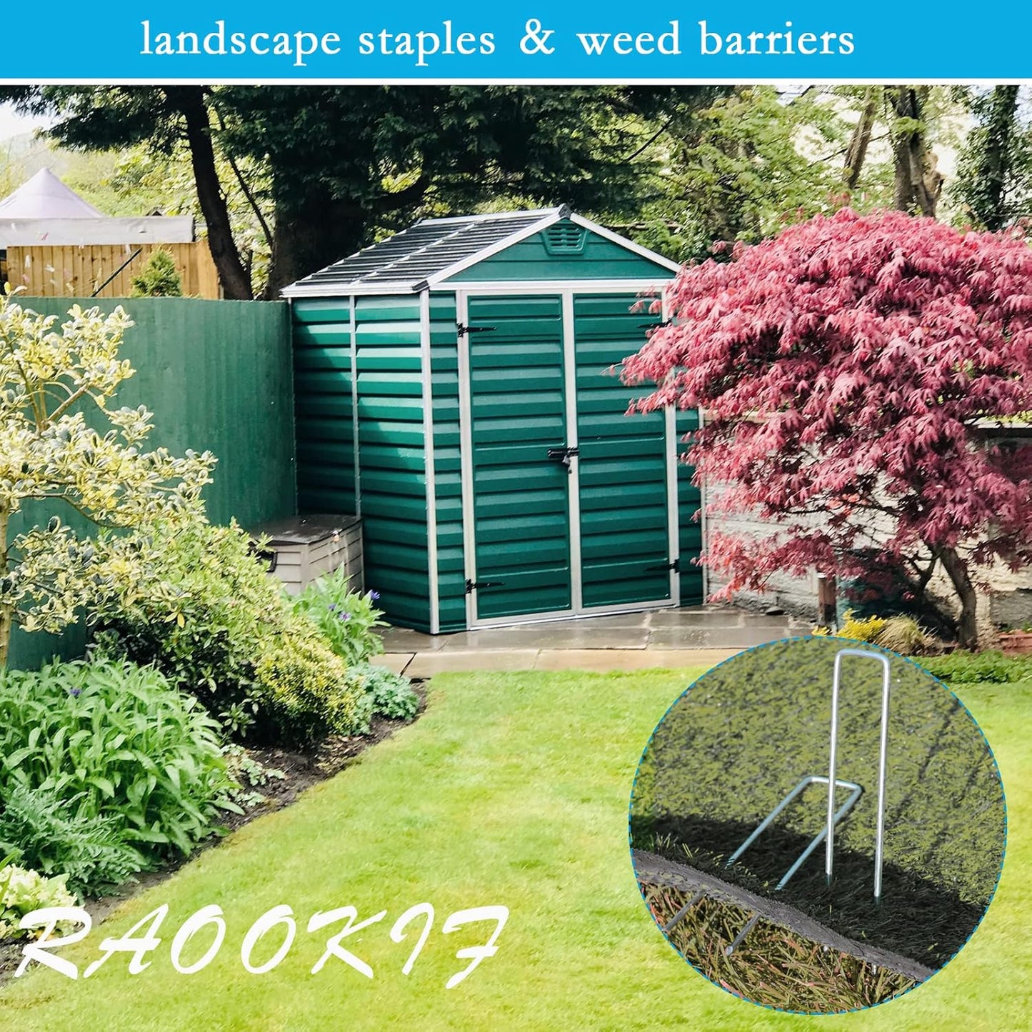 RAOOKIF 12 Inch Galvanized Garden Landscape Staples, 20/50/100/200Pcs Garden Metal Stakes, 11 Gauge Heavy Duty Ground Stakes for Decoration, Fence, Lawn, Fabric Pins