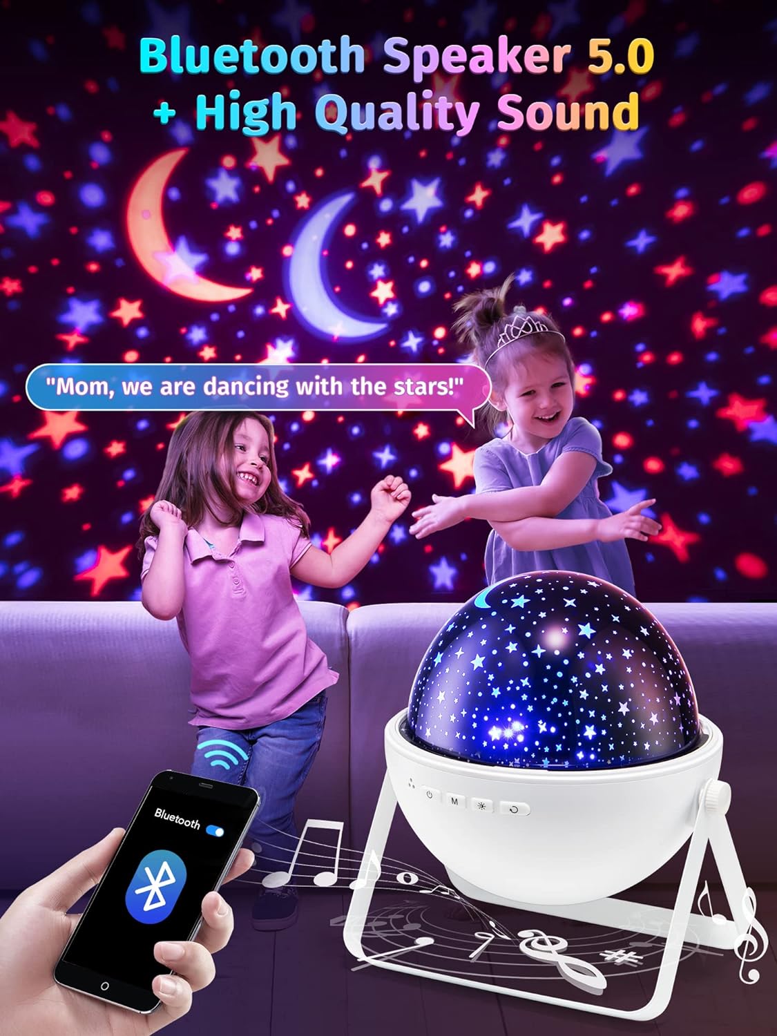 Star Projector for Kids Room, 15 Colors+Bluetooth Music Star Night Light Projector for Bedroom,360°Rotating+AUTO Timer Kids Night Light, Remote Star Projector Lights for Bedroom,Boy Girls Baby Gifts
