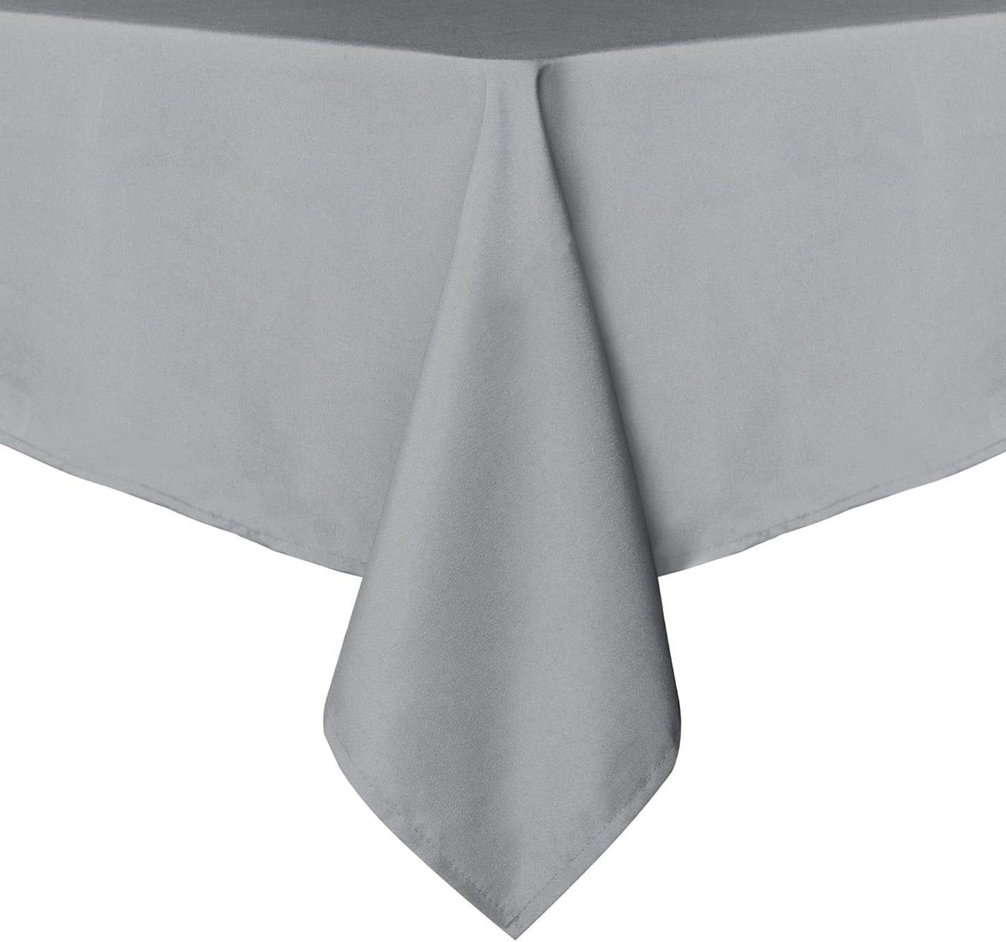 sancua Rectangle Tablecloth - 90 x 132 Inch - Stain and Wrinkle Resistant Washable Polyester Table Cloth, Decorative Fabric Table Cover for Dining Tables, Buffet Parties and Camping, Silver Grey