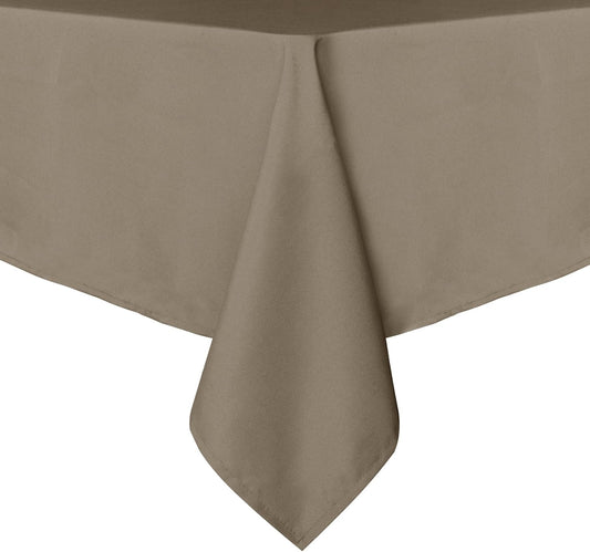 sancua Square Tablecloth - 54 x 54 Inch - Stain and Wrinkle Resistant Washable Polyester Table Cloth, Decorative Fabric Table Cover for Dining Tables, Buffet Parties and Camping, Taupe