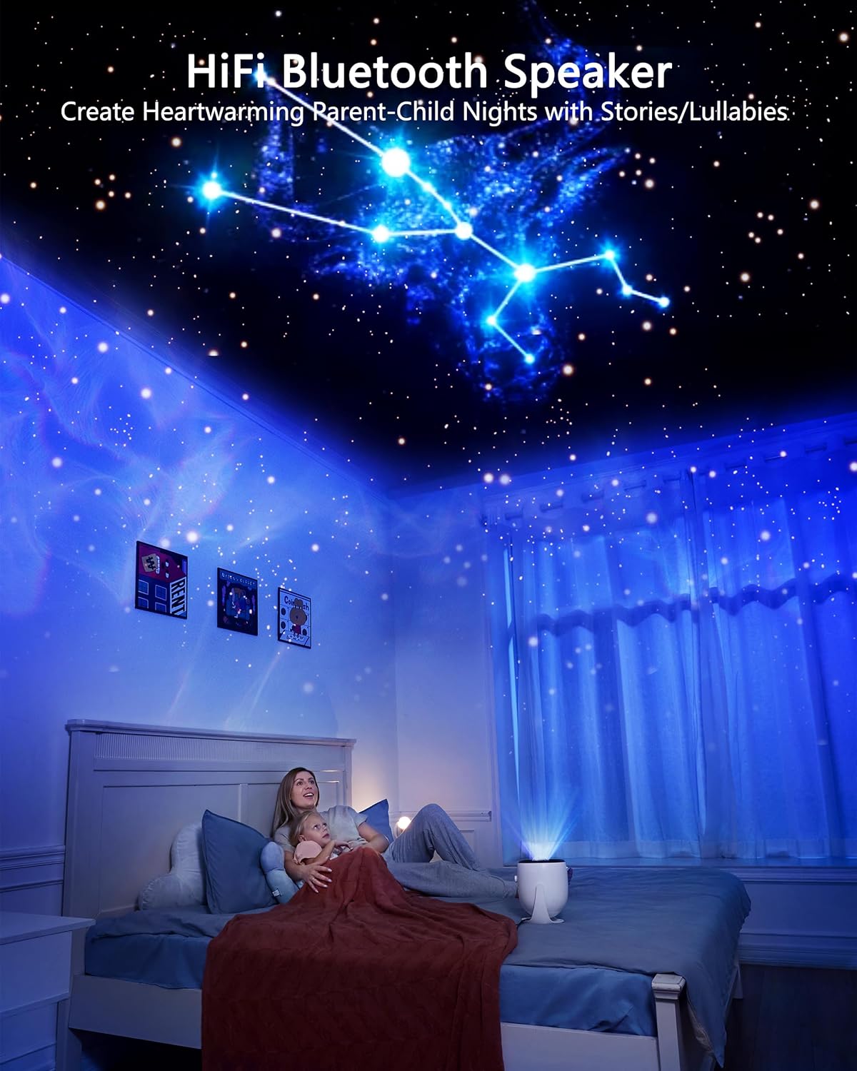 3D Galaxy Projector, Star Projector with 65 Dynamic Scenes, HD Planetarium Projector Night Light with Bluetooth Speaker for Room, Gift for Kids Adults, Relaxing Ambiance