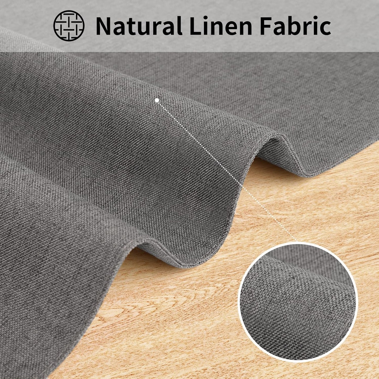 Cloth Placemats, Set of 6 Heat-Resistant Cotton Linen Blend Double Layered Machine Washable Place Mats, Wrinkle Free Thick Fabric Dining Table Mats for Indoors & Outdoors (Dark Grey, 6)