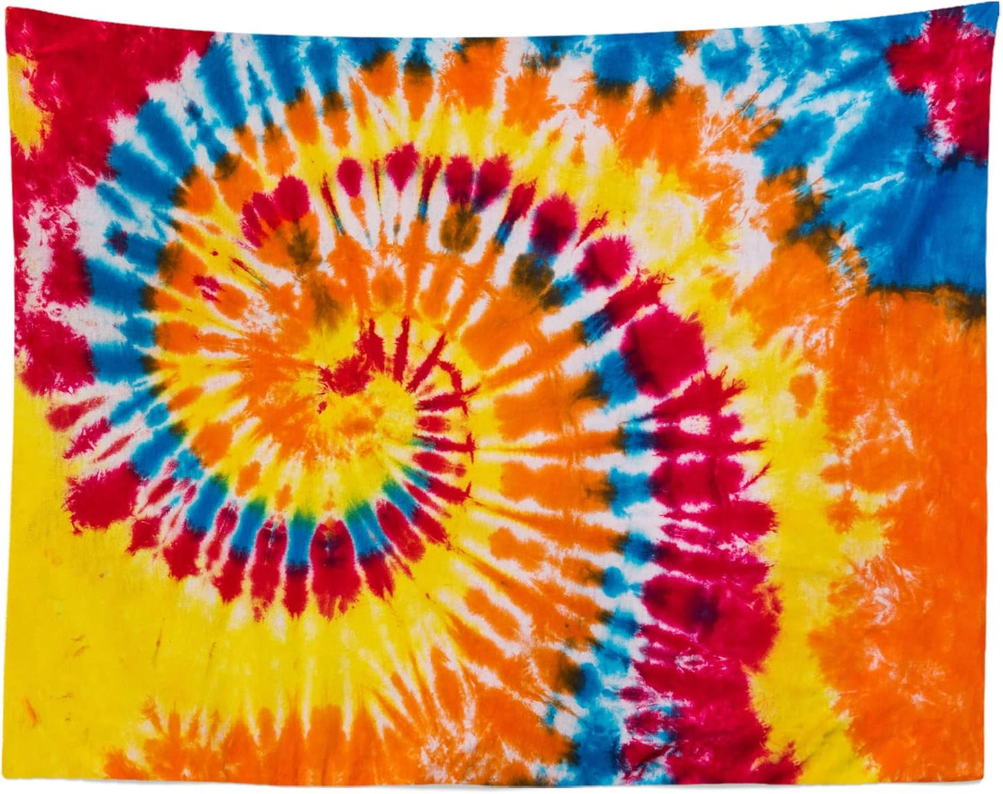 Loccor 5x4ft Tie Dye Tapestry Red Yellow Orange Blue Swirl Vortex Psychedelic Abstract Tapestry Bedroom Living Room College Hippie Bohemian Wall Hanging （Pattern Painted on Polyester Fabric）