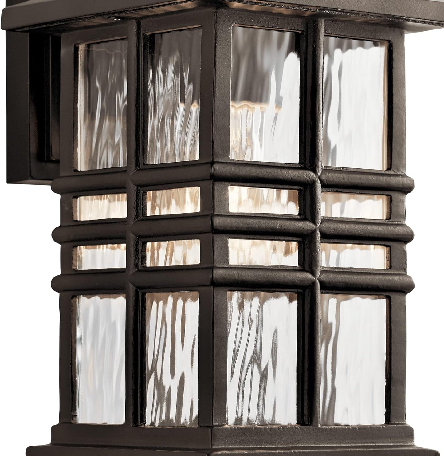 Beacon Square 12" 1 Light Outdoor Wall Light with Clear Hammered Glass in Olde Bronze® (Pack of 2)