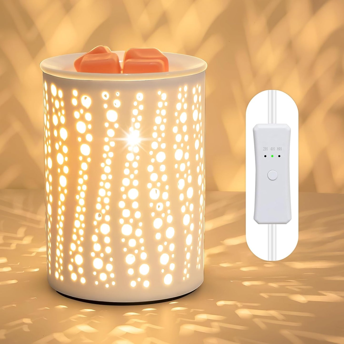 PALANCHY Wax Melt Warmer with Timer Electric Candle Wax Warmer Ceramic Oil Burner with 2/4/8 Hr Timer Settings Fragrance Wax Melter for Scented Home Aromatherapy