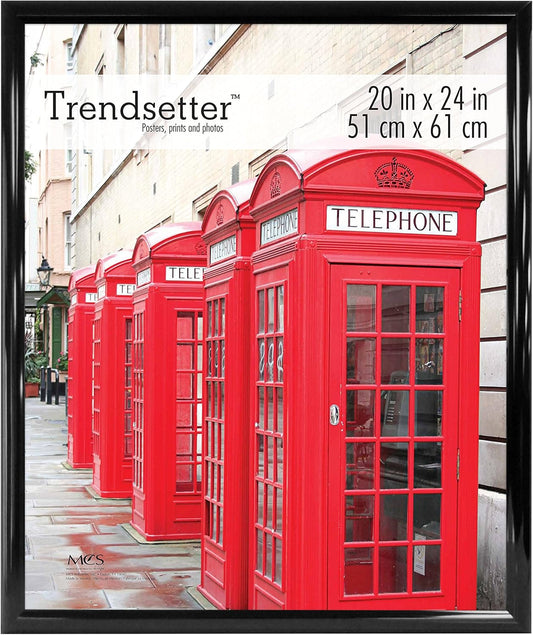 MCS Trendsetter 20x24 Poster Frame Black High-Gloss, Vertical & Horizontal Wall Hanging Large Picture Frame for Photos, Posters & Art Prints (1-Pack)