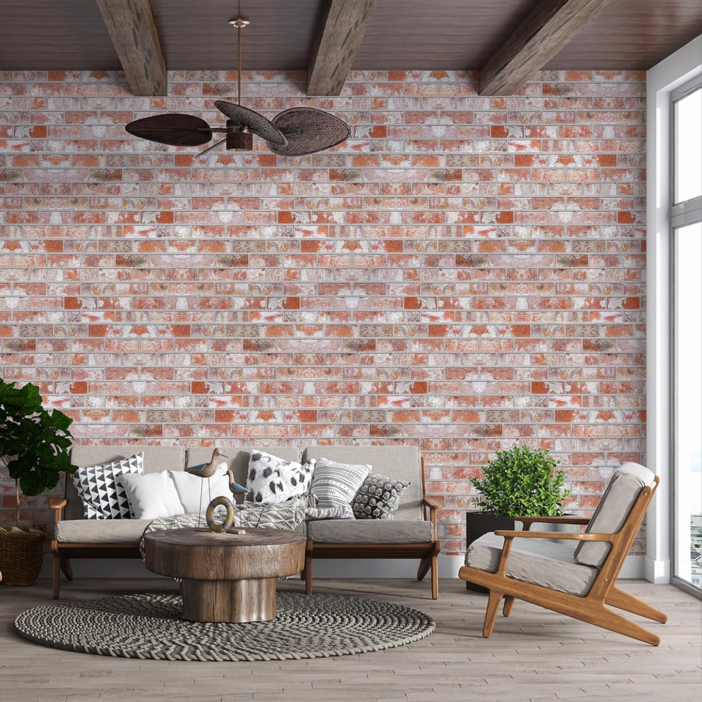 IZODEKOR 3D Wall Panels Brick Effect - Cladding, Stone Look, Styrofoam Facing for Living Room, Kitchen, Bathroom, Balcony, Bedroom, Back of Counter | Stone House (10 x Panels) - Covers 53 sq ft