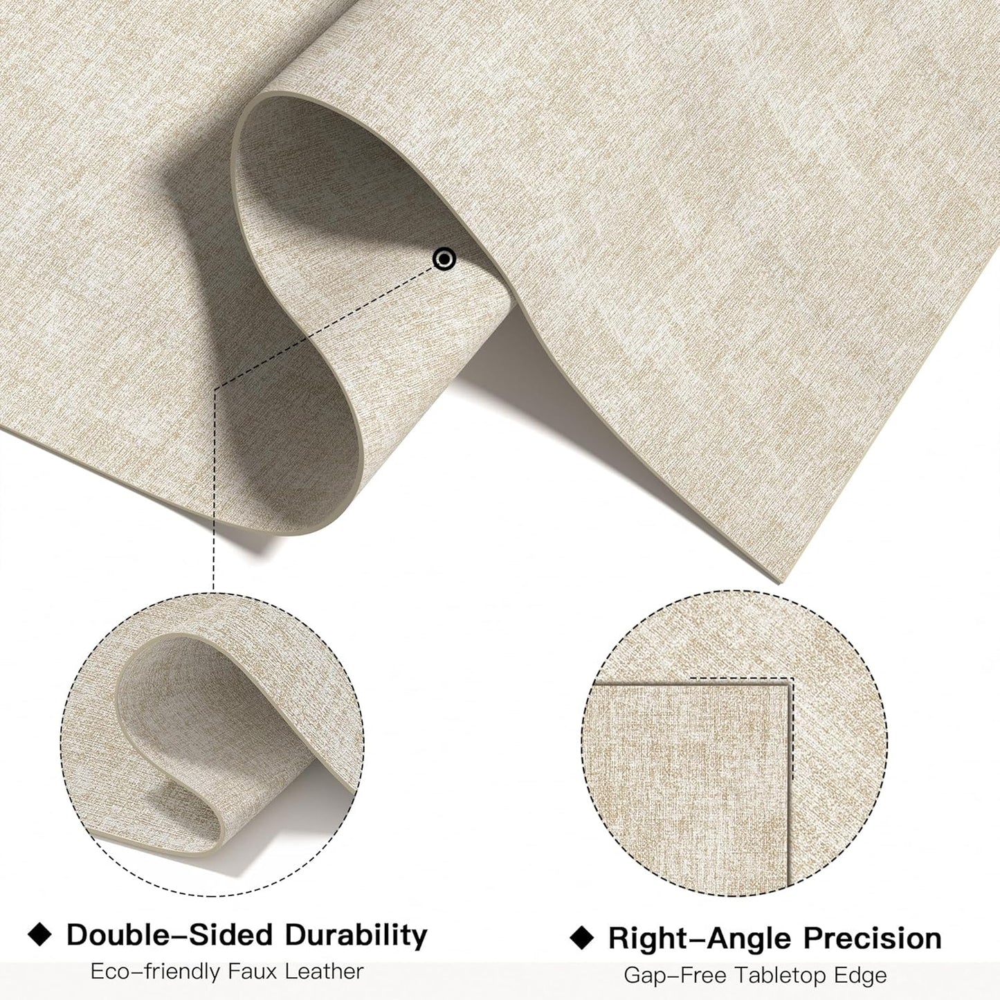 DOLOPL Placemats Set of 8, Reversible Wipeable & Heat Resistant Place Mats, Modern Faux Leather Table Mats for Kitchen, Neutral Waterproof Tablemats for Dining Table Decor, Wedding, Party(Beige)