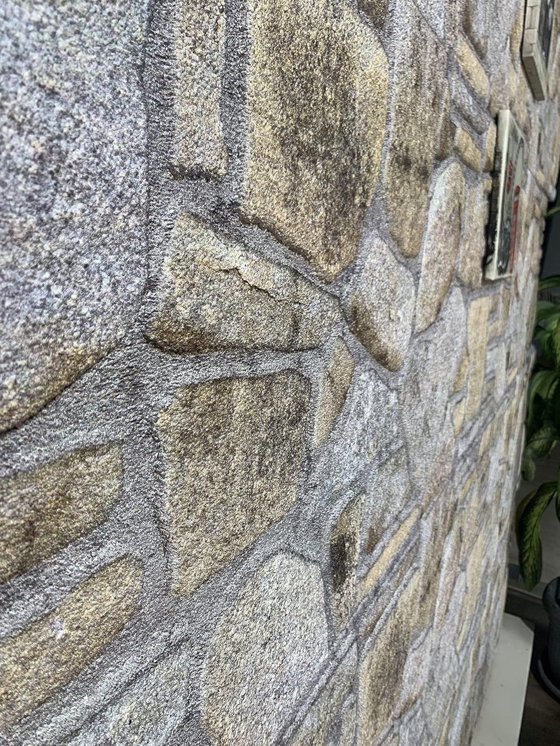 Dundee Deco 3D Wall Panels - Cladding Gold Lilac Stone Look Wall Paneling, Styrofoam Facing for Interior and Exterior Applications, DIY, Sample, Size 10 x 10 in.